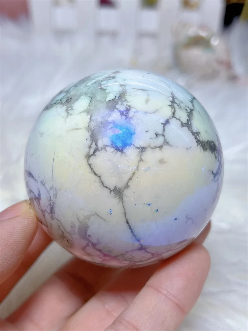 Натуральная Сфера Aura Howlite с дождевым бантом восстанавливающая искусственная