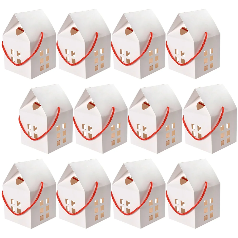

12Pcs Little House Candy Boxes Festival Party Candy Boxes Dessert Packing Boxes