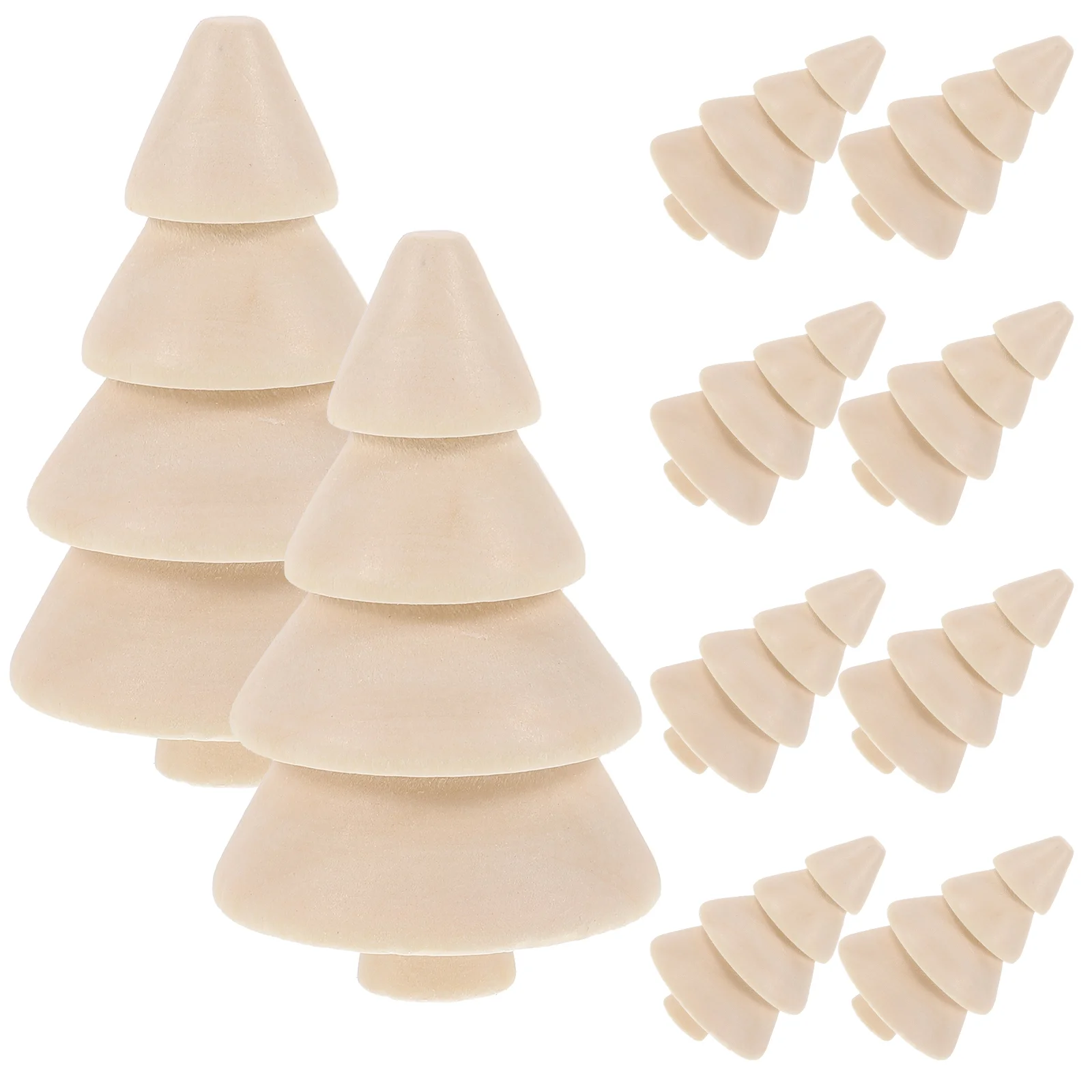 

10Pcs Natural Wood Christmas Trees Unfinished Wood Crafts DIY Decorations Mini Drawing Toys