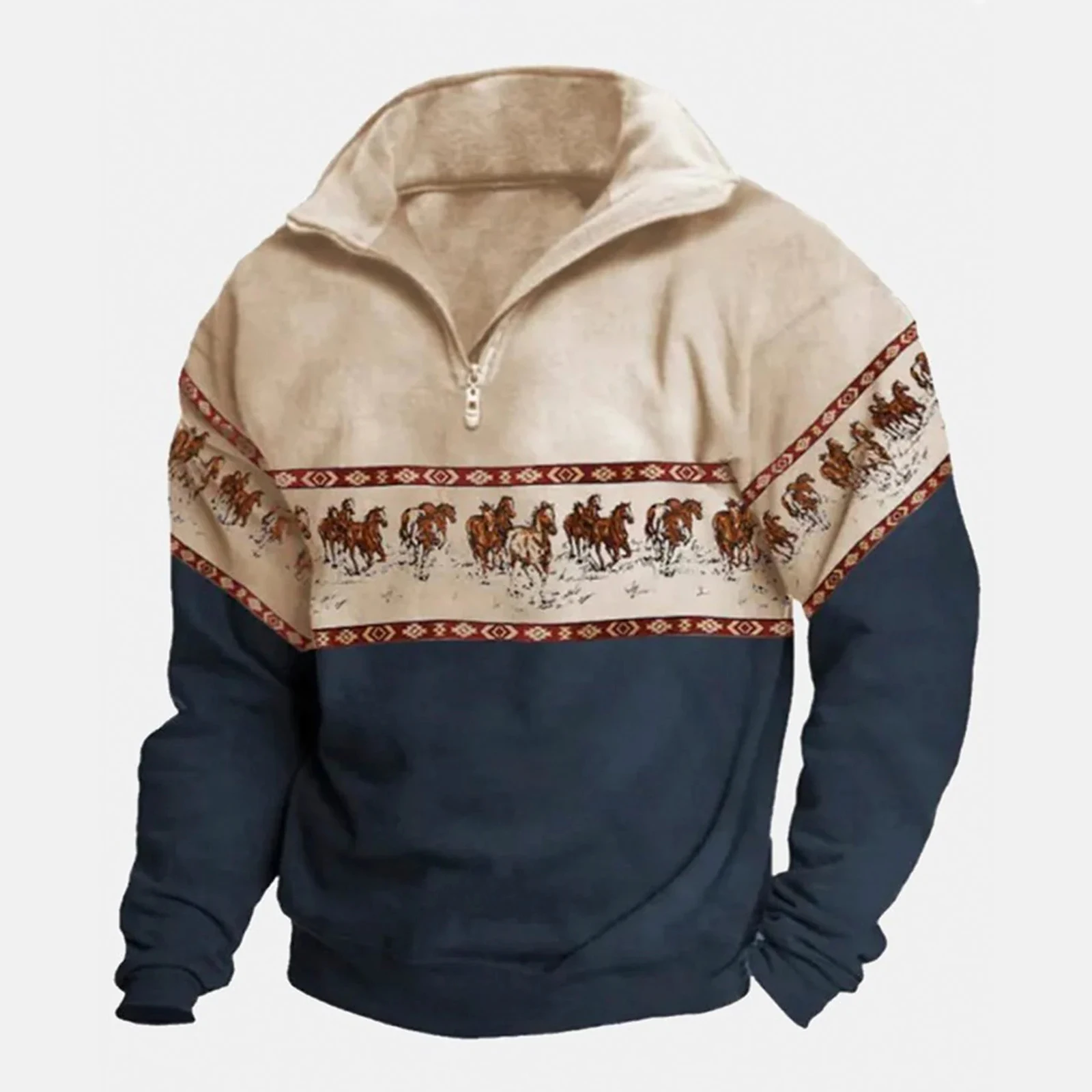 

Autumn Vintage Men‘s Zip Hoodies Long Sleeve Pullover Tops Fashion Print Oversized Y2k Clothing Casual Sweatshirts Zipper Hoodie