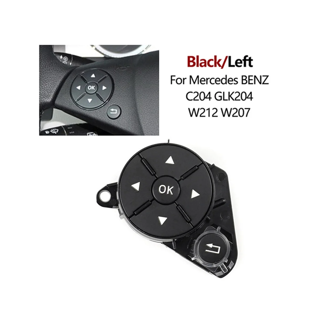 Накладки на кнопки рулевого колеса для Mercedes Benz C E GLK Cl W204 W212 X204 20482103519107 левая