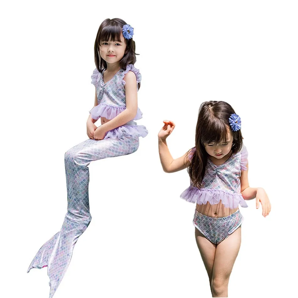 

3Pcs/Set Mermaid for Girls Swimming Pool Beachwear Cosplay Mermaid Carnival Children Bikini Bottom Beach Shorts for Toddler