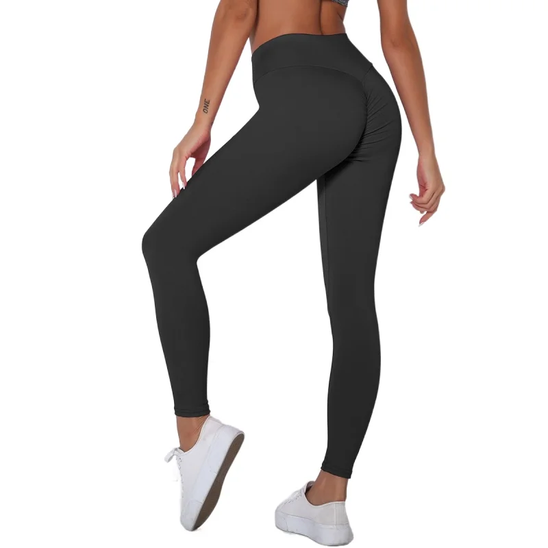 Running Tights Super Stretchy Gym Workout Fitness Leggings Women Yoga Pants Solid High Waist Elastic Sports Push Up Trousers