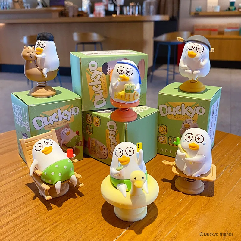 Фото ОРИГИНАЛЬНАЯ игрушка Duckyo Friends Shake, фигурка, настольные автомобильные украшения, мультяшные аниме, подарки на день рождения для мальчиков и девочек №1