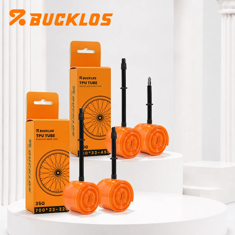 Фото Велосипедная камера BUCKLOS из ТПУ, 700C 23-32C, для шоссейных велосипедов, длина 45, 65, 80 мм, ультралегкая, для гравийных велосипедов 700C 33-45C, под ниппель FV №1