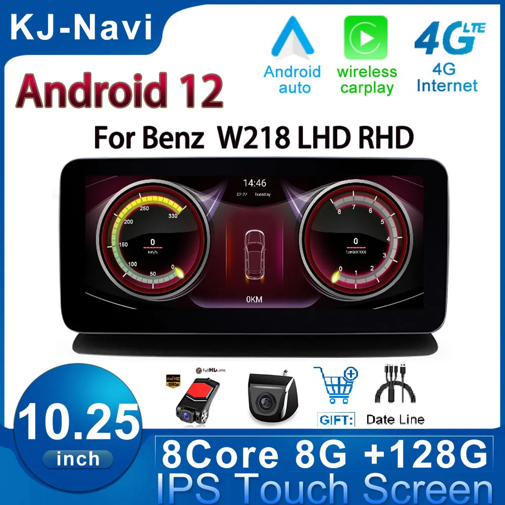 

For Benz Class W218 LHD RHD 2010-2018 Android 12 Car Multimedia Player 10.25 Inch Carplay Stereo Radio Auto Monitors