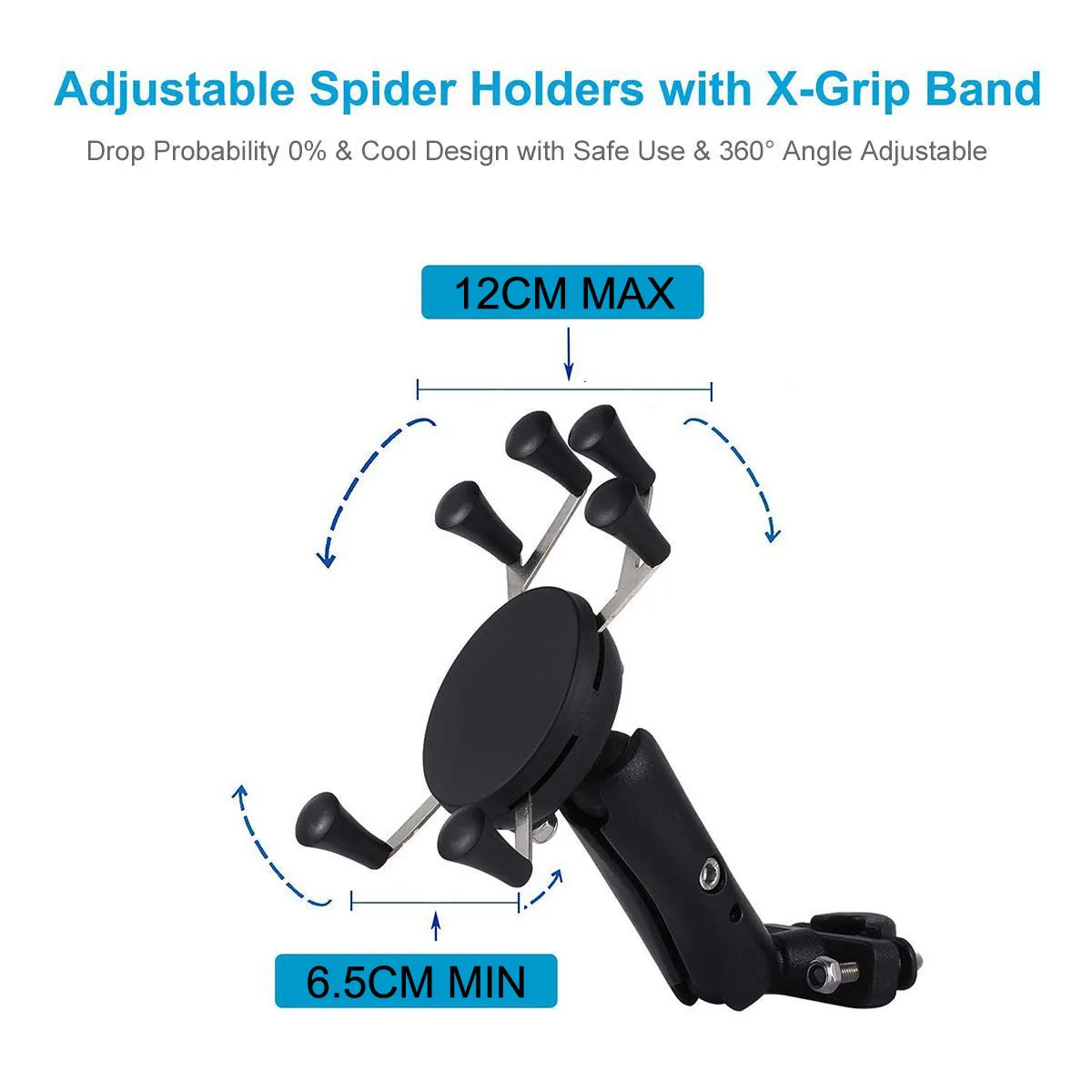 XMXCZKJ Motorcycle Handlebar Phone Mount Holder Bike Mobile Cell Phone Holder Smartphone Support for Iphone 11 Xiaomi Huawei