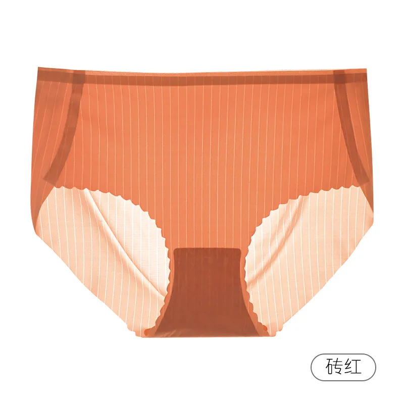

Traceless Ice Silk Girl Underwear Ladies Cotton Crotch Tea Polyphenol Antibacterial Mid-waist Thin Summer Breathable Briefs
