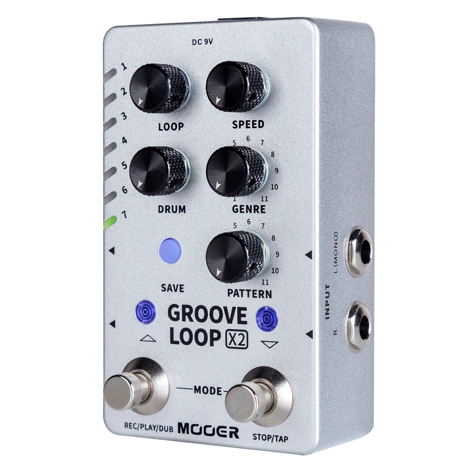 Mooer Groove Loop X2 Гитара педаль петлителя Stereo Mono Looper 140 минут петли 121 барабанные