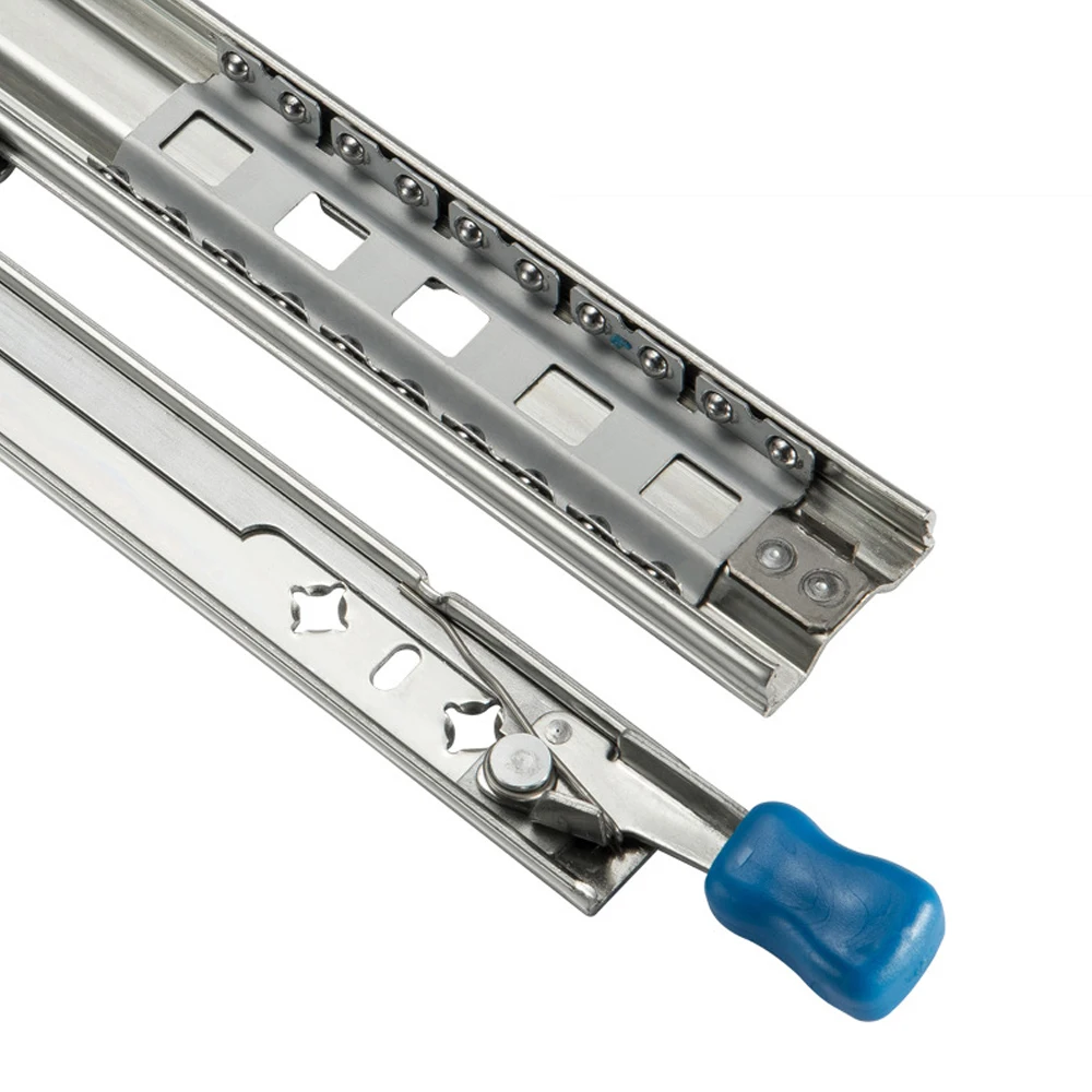 Направляющие для ящиков повышенной прочности 10-22 дюйма с замком Трехсекционные