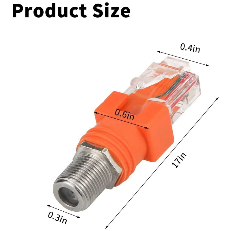 Конвертер коаксиального кабеля в Ethernet 4 шт. Coax RF F Female RJ45 Male Converter для тестирования линии.