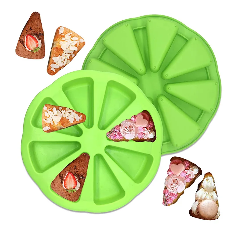 

Silicone Baking Cake Mold 8 Cavity DIY Baking Pastry Scone Pans Tools Microwave Bakeware Molds Baking Kitchen Triangle Tools