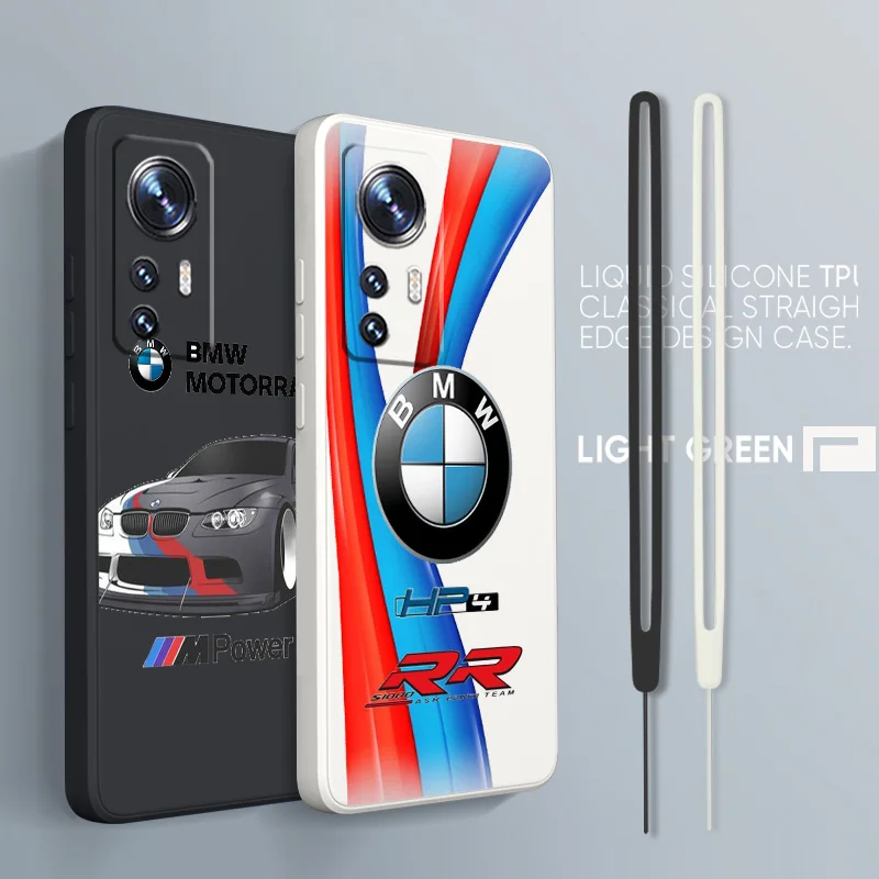 

Cute BMW For Xiaomi Mi 13 12T 11i 11X 10S 10 Pro Lite Ultra 5G Liquid Rope Silicone Phone Case