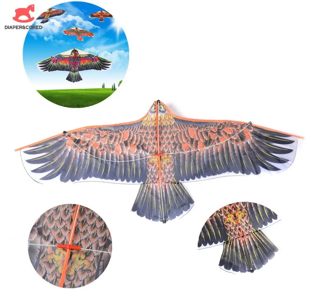 

Big Flat Eagle Bird Kite Children Flying Bird Kites Outdoor Garden Cloth Windsock Toys For Kids Gift Random Color 1Pc