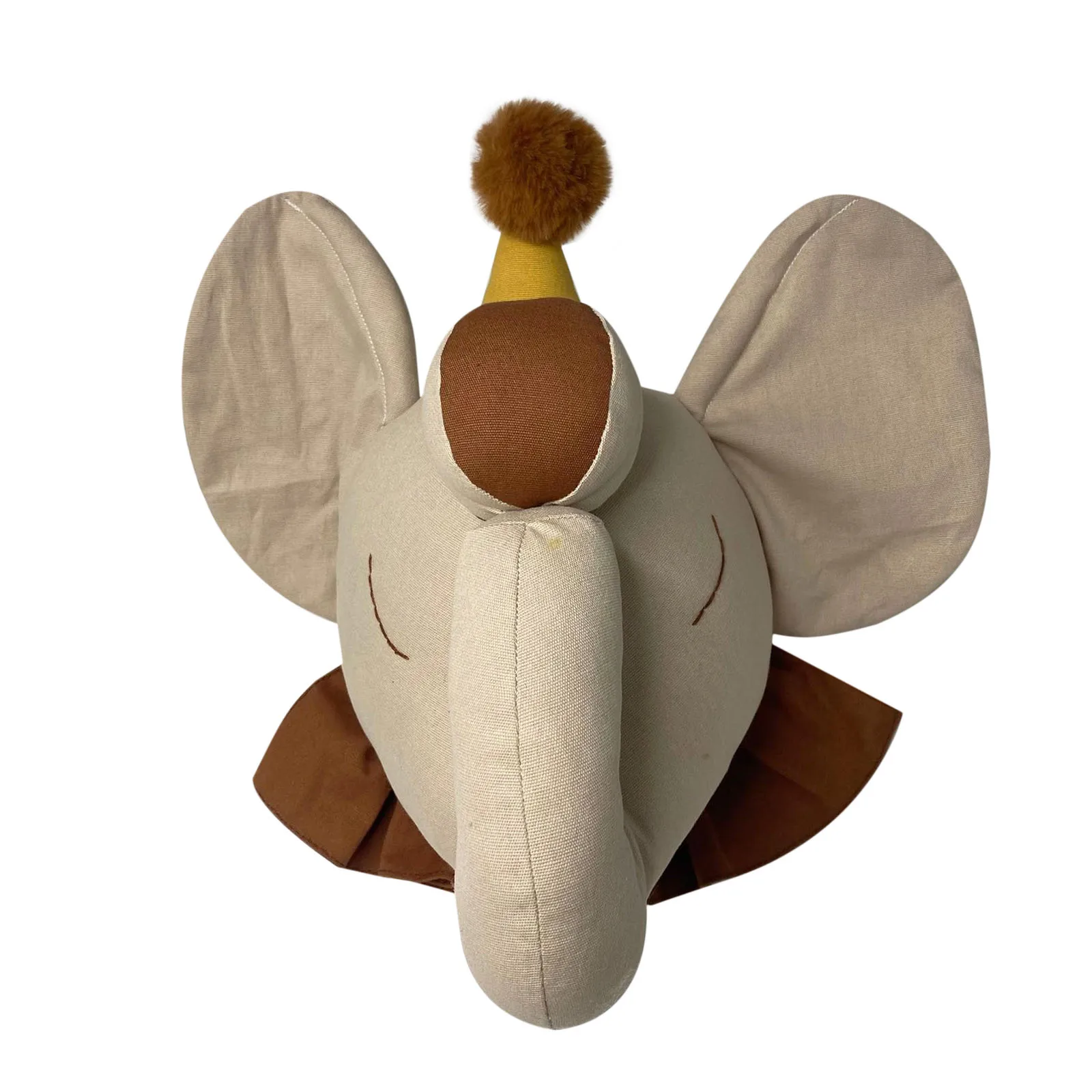 

Doll Decor Hang Animal Mount Head Plush Wall 3D Stuffed Wall Room Elephant Kids Education