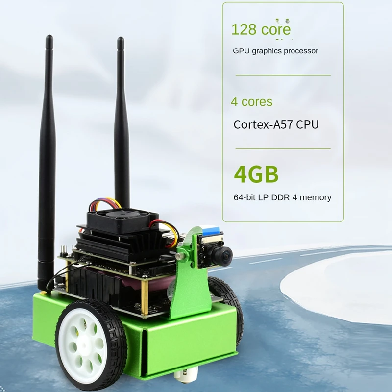 

For Jetbot AI Artificial Intelligence Robot Car Kit Jetson Nano 4G+16GB Developer Kit+Camera+Network Card+Handle US Plug