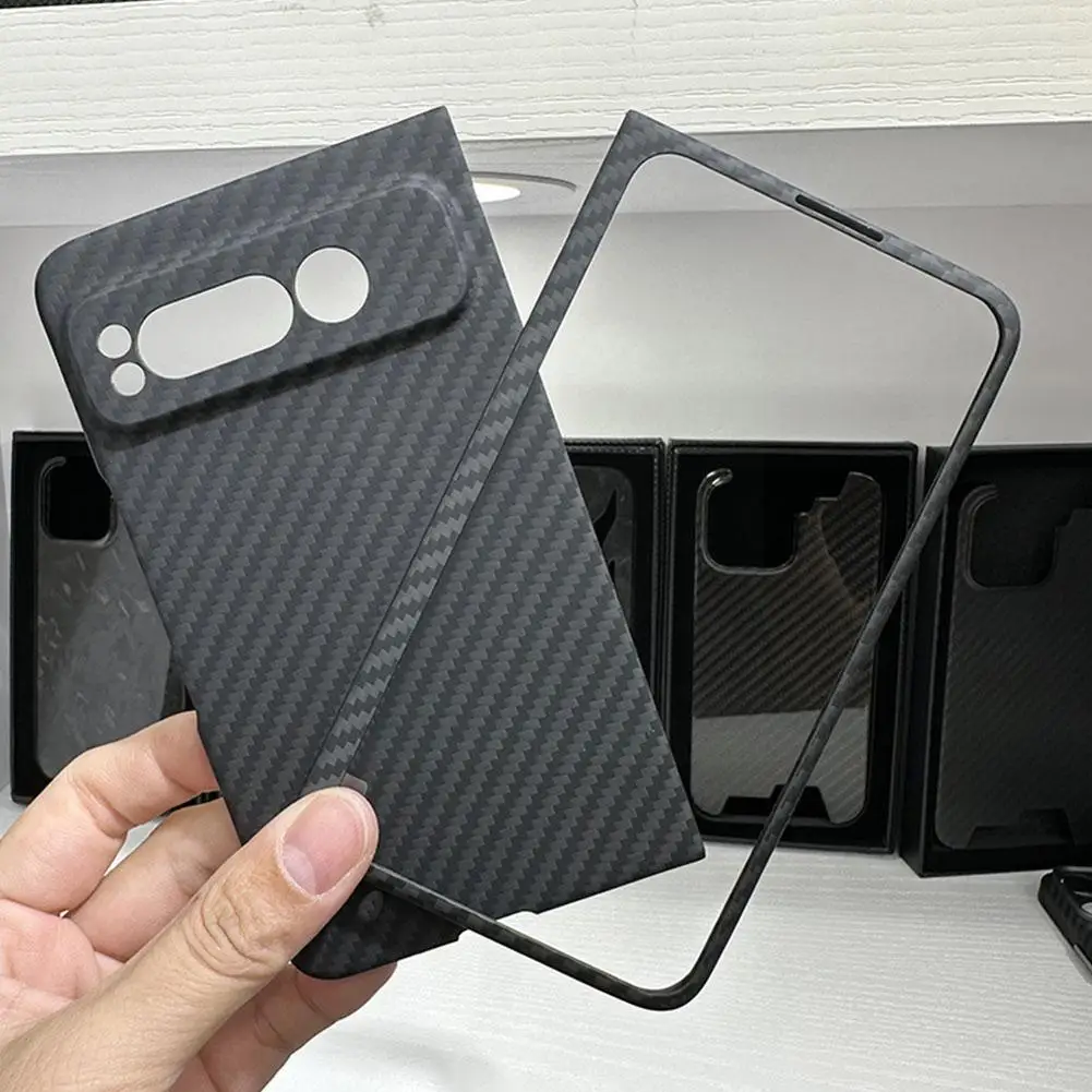 

Real Carbon Fiber Case for Google Pixel Fold Genuine Aramid Fiber Phone Cover for Google Pixel Fold 5G Ultrathin Light Cove L2N0