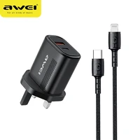 awei 20w usb type c quick charger qc3 0 usbc 5a uk plug fast charge travel wall charger pd phone adapter for iphone 13 12 xiaomi