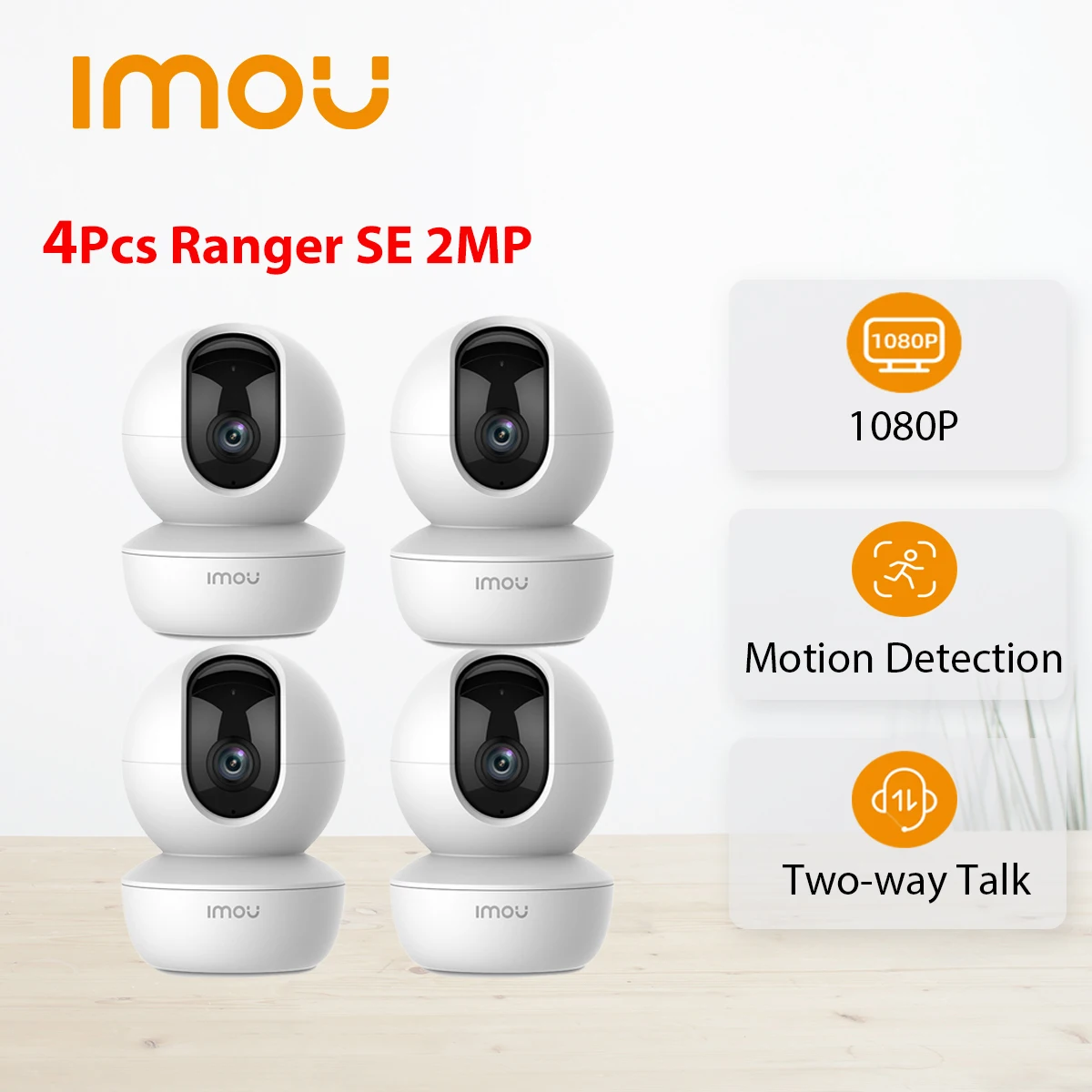 Dahua imou 4Pcs Ranger SE 2MP Baby Monitoring Security AI Body Detection Wireless IP CCTV Indoor 4X Digital Zoom 1080P Camera