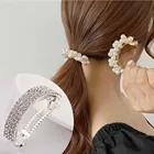 Женские заколки для волос Haimeikang, металлические стразы, заколки для волос с конским хвостом, аксессуары для волос с жемчугом