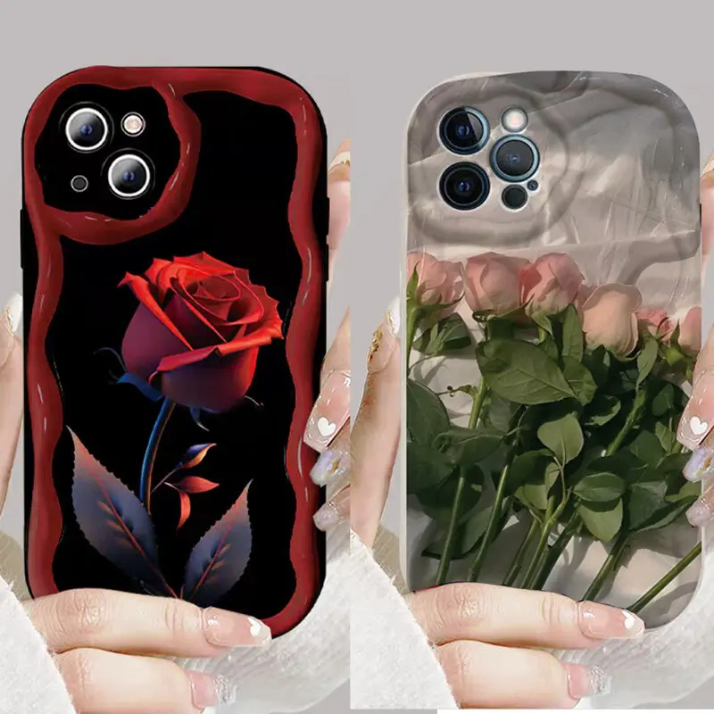 Luxury Red Rose Tulip Case For OPPO Reno 12F 11 11F 5G 8 12 Pro 8T A58 A78 A79 A98 7 4G 5 6 Lite 4 A38 A18 Cover