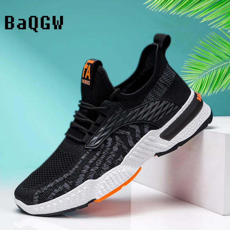 

Men/Women Lovers Sneakers Mesh Breathable Knitted Vamp Fashion Sport Lace-up Stretchy Non-slip Casual jogging Running Shoes 2022