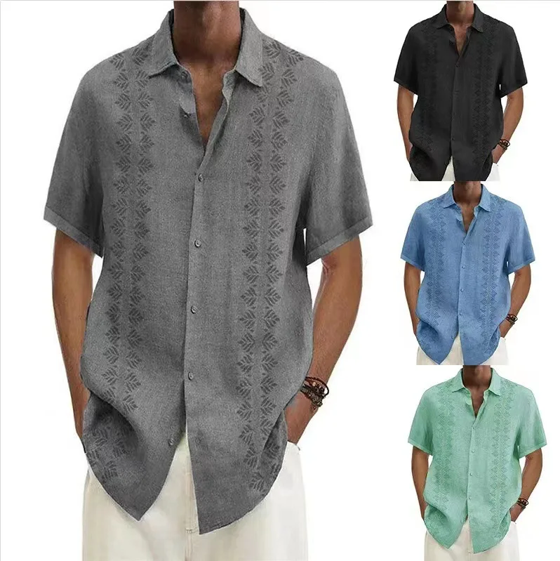 

Рубашка-поло мужская с коротким рукавом, модная Повседневная Свободная блуза с воротником-поло, простые футболки с принтом, лето 2023