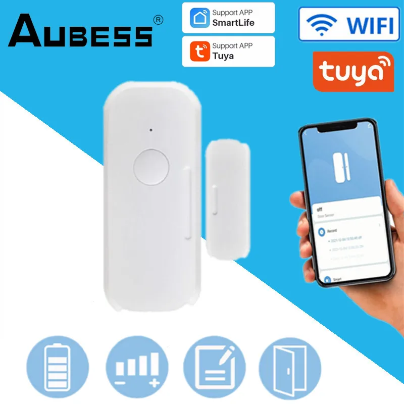 

Tuya WiFi Door Sensor Smart Door Open / Closed Detectors Home Security Alarm System Independence Alert 90dB Siren APP Reminder