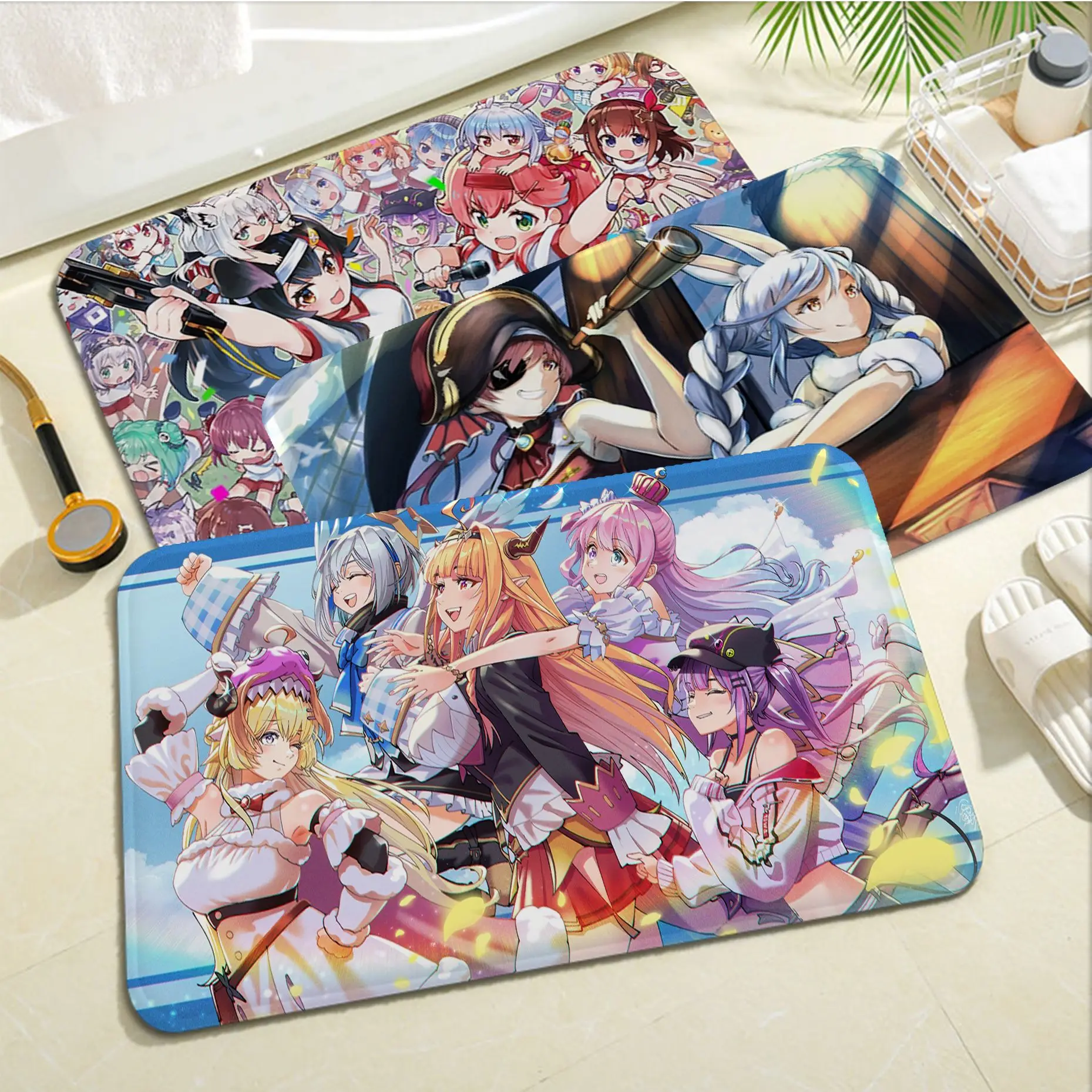 

Hololive Anime Entrance Door Mat Nordic Style Home Doormat Bathroom-Toilet Mats Bedroom Bedside Area Rugs
