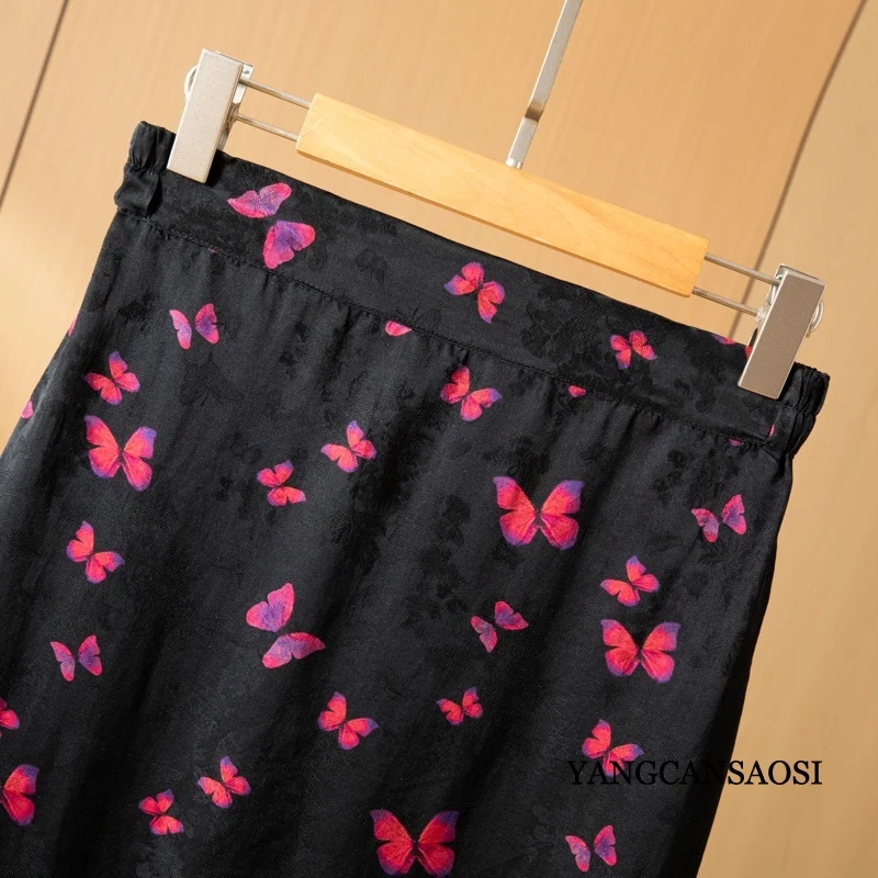 2024 осенняя женская модная новая юбка из 100% натурального шелка шелковицы