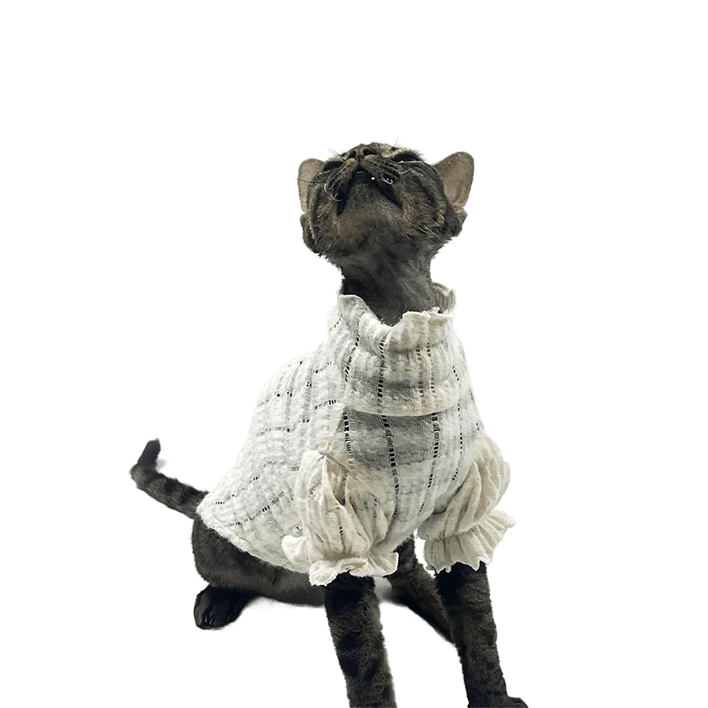 

Cat Clothes Pet Hairless Cat Sphinx Devon Rex Clothes Breathable Lace Soft Skin-friendly Clothes for Sphynx Cat Clothes