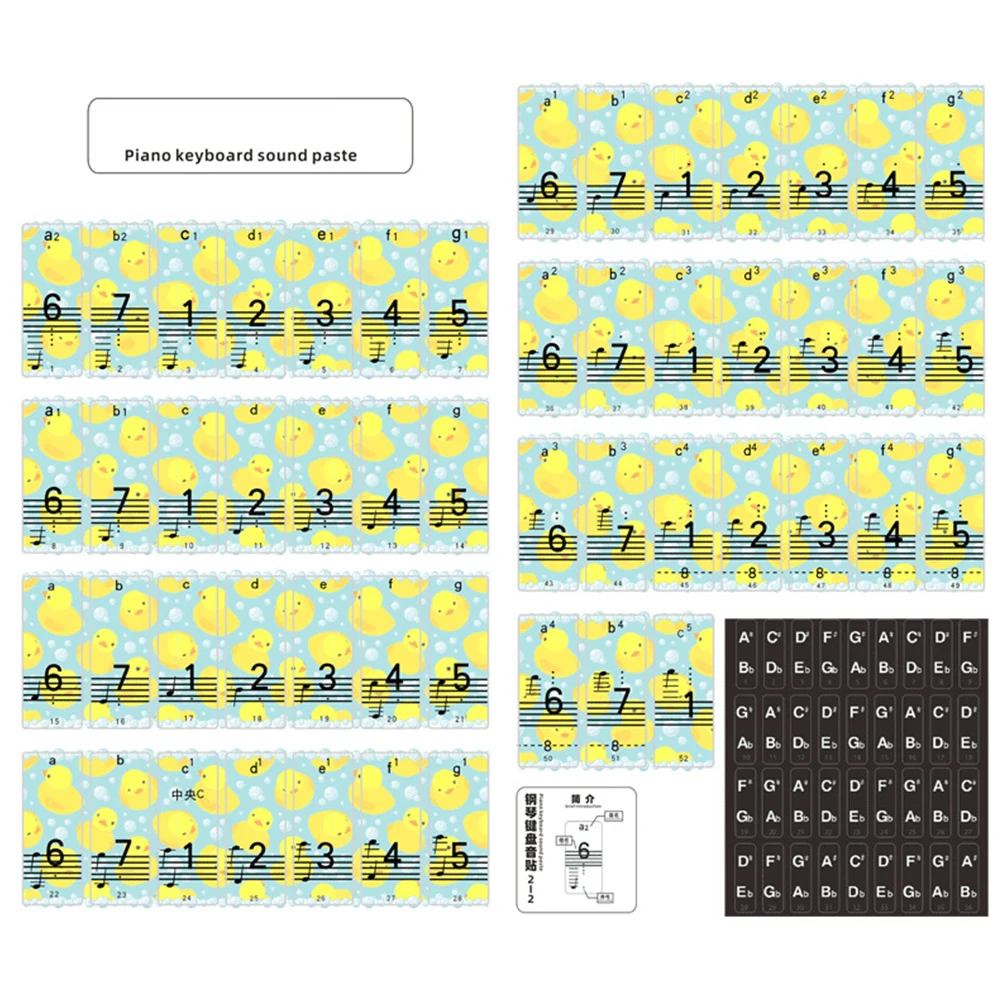 

Replacement Piano Sticker 49/54/61/ 76/88 Key Colorful Keyboards Music