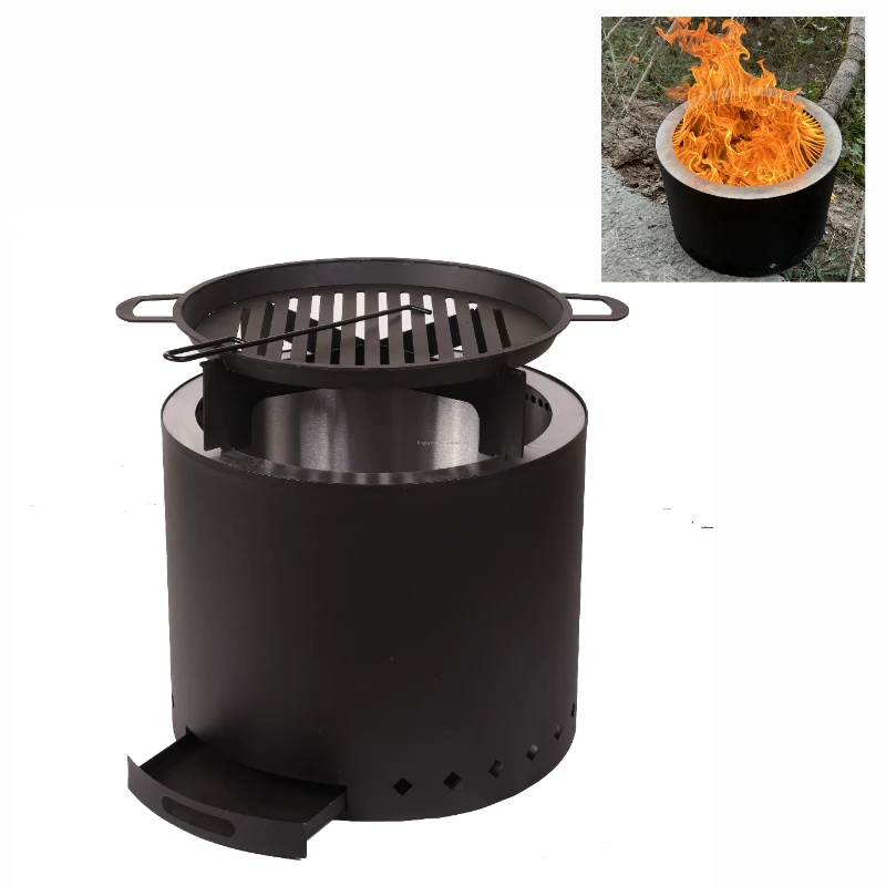

Low Smoke Charcoal Stainless Steel Portable Bonfire Fire Pit BBQ grill