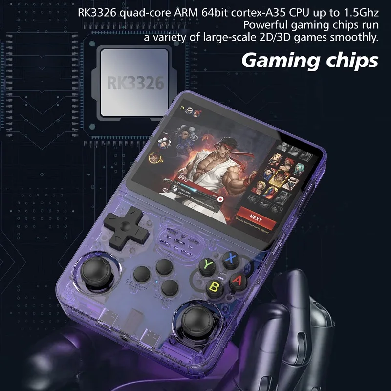 Фото Игровая консоль Arkos System R36S в стиле ретро, 3,5 дюйма, портативный карманный видеоплеер с открытым исходным кодом, желтый, розовый, 20000+ игровых консолей №4