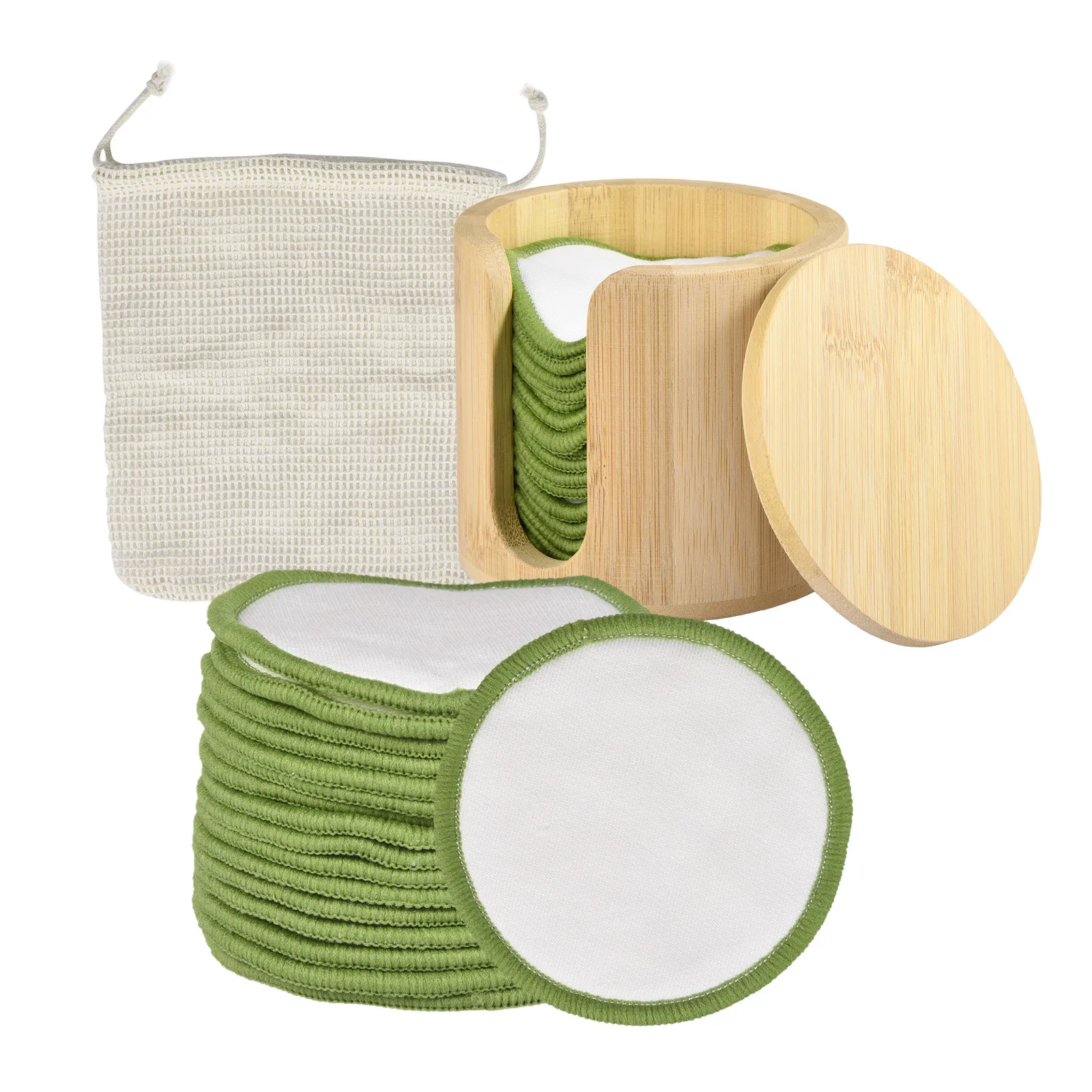 

16 шт., многоразовые бамбуковые салфетки для снятия макияжа