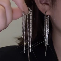 new ultra glitter diamond tassel luxury niche design long earrings for women korean fashion earring birthday party jewelry gifts