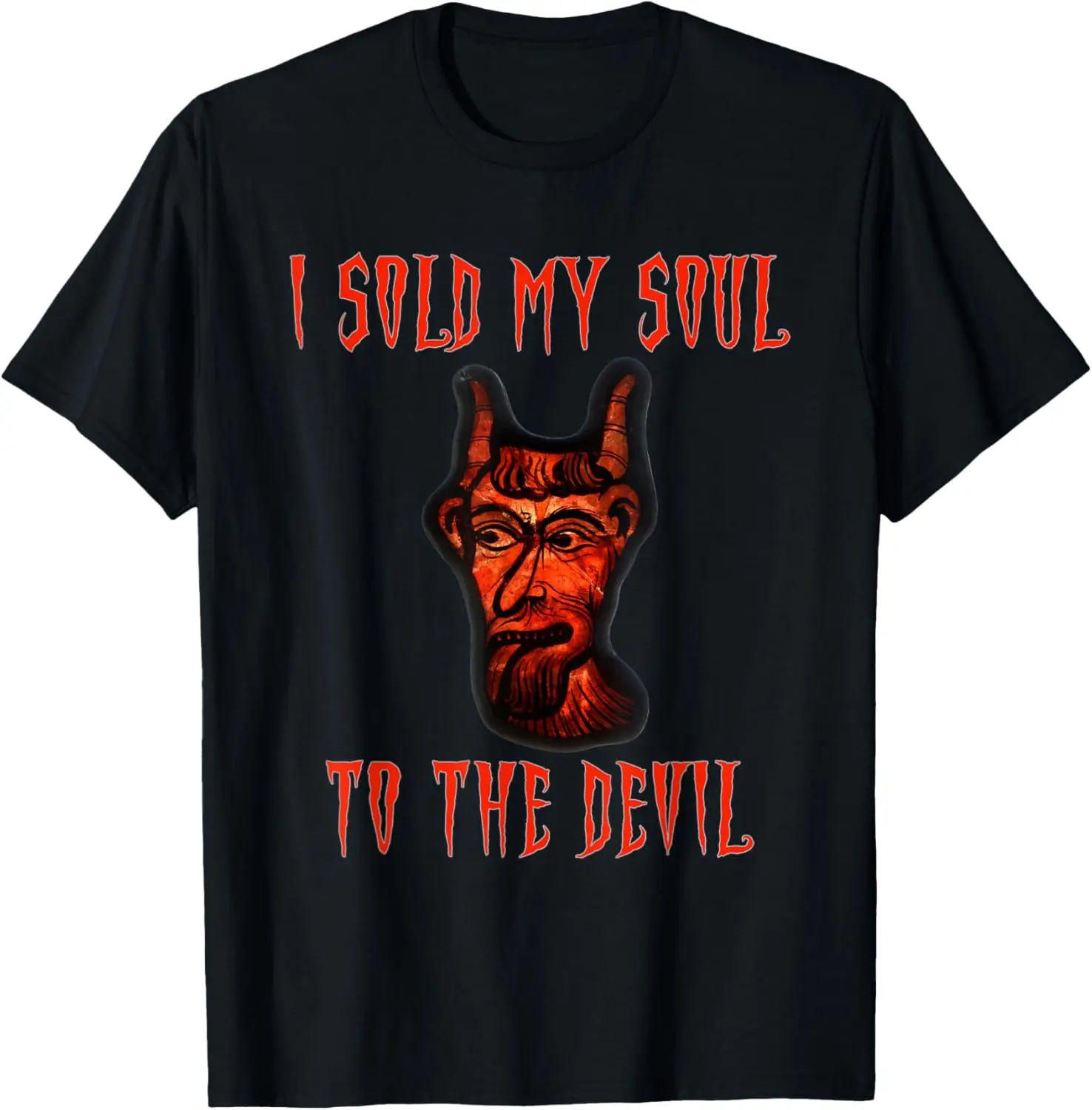 Футболка Дьявольское лицо Дьявол с надписью Я SOLD MY SOUL TO THE DEVIL