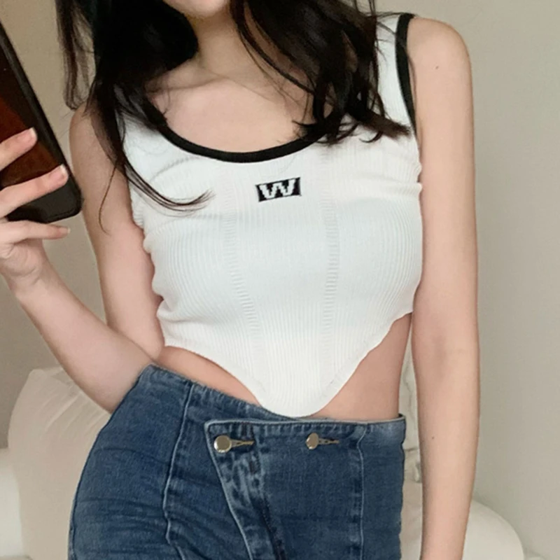 

Women Irregular Tops For Women Sexy Crop Tops Summer Sleeveless Sweet Tops Cloth Summer Y2K Tops For Women 2023