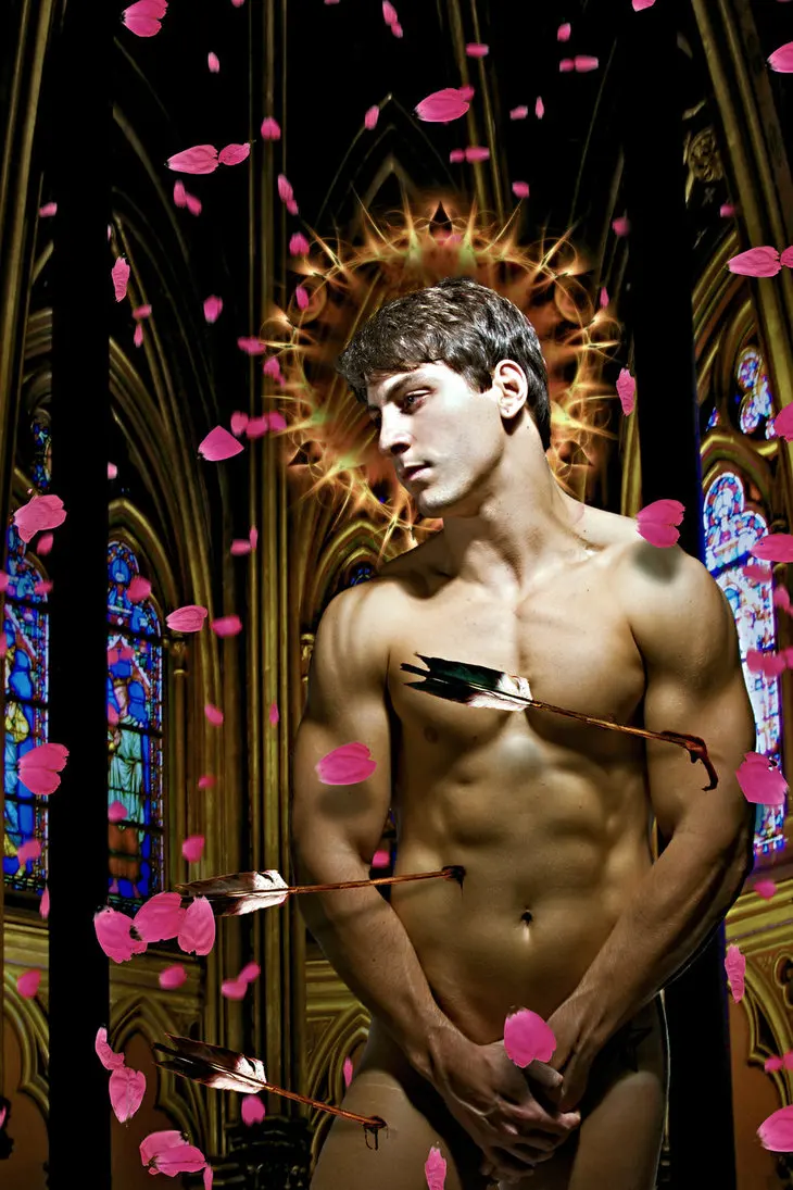 

HOT SALE TOP COOL GAY art painting --MALE MEN St. Sebastian PRINT ART PAINTING male art ON CANVAS -FREE SHIPPING COST