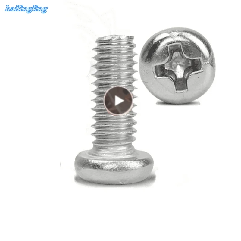 

10/50 M2 M2.5 M3 M3.5 M4 M5 M6 M8 A2 304 Stainless steel Cross Round Phillips Pan Head Screw Bolt Dia 2 3 4 5 8mm Length 3-100mm