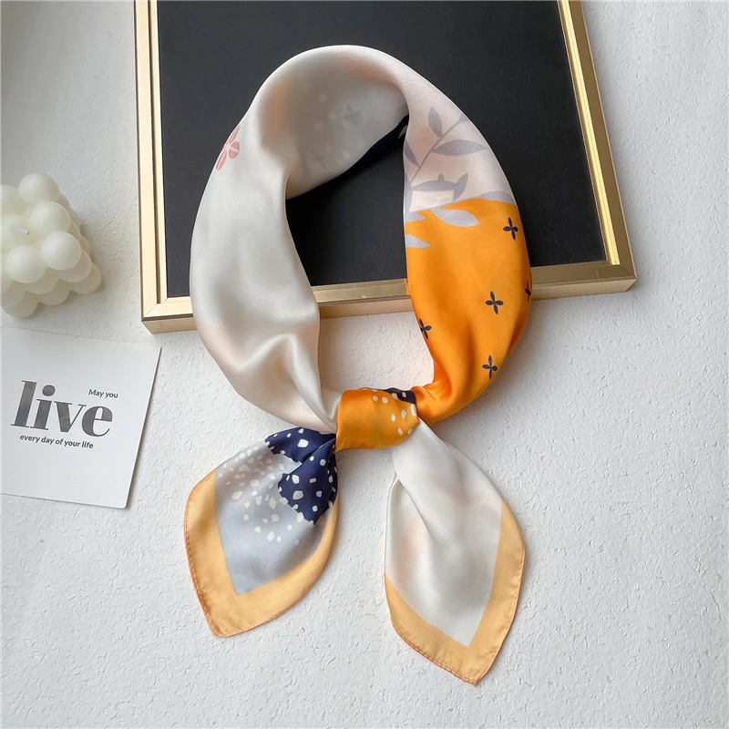 

Fashion Print Hair Ribbons Scarf for Women Design Hairbands Satin Silk Scrunchies Headband Lady Neckerchief Bandana Accessories