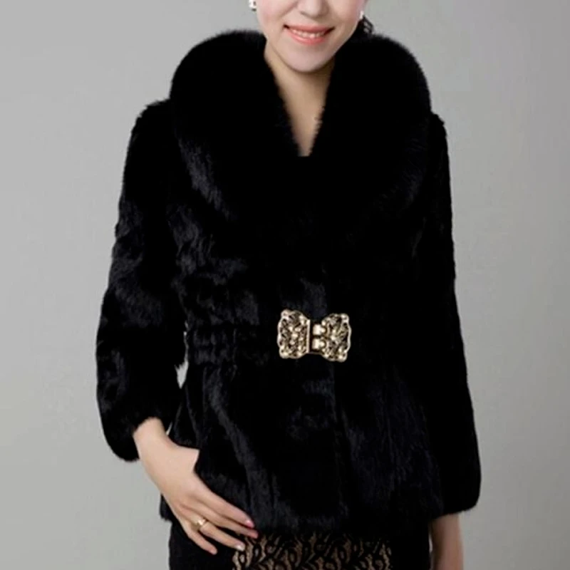 2022 Fall Short Fur Coat Winter Jacket Warm Imitation Rabbit Hair Short Korean Style Loose Faux Fur Collar Women Fashion Coats