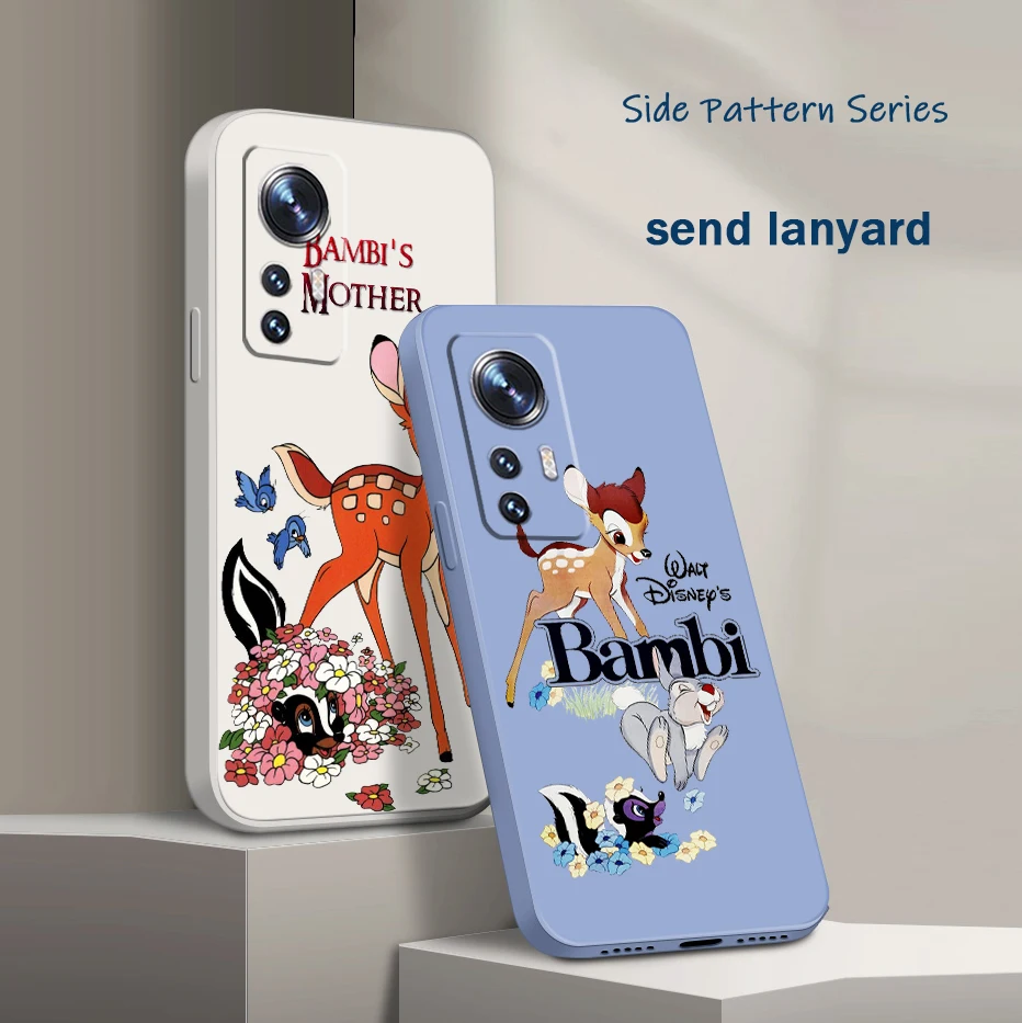 

Disney Sika Deer Cute For Xiaomi Mi 13 12T 11i 11X 10S 10 Pro Lite Ultra 5G Liquid Rope Silicone Phone Case
