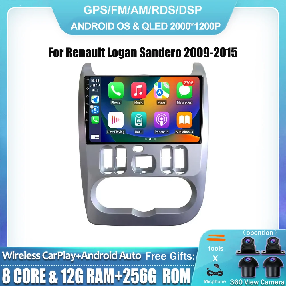 9 &quotAndroid 14 автомобильное радио для Renault Logan Sandero 2009-2015 Lada Largus Lergus 2012-2020 Dacia Duster 2010-2017