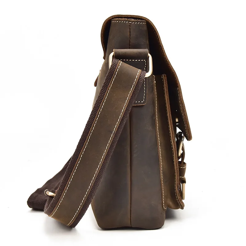 Crazy Horse Bag For Men Shoulder Bags Men's Briefcase Business Bag High Capacity Cowhide Side Bag For Men Crossbody Bag 2022 New