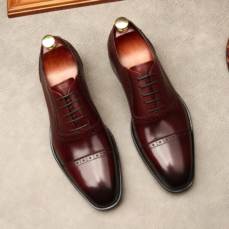 

Роскошные итальянские мужские туфли-Броги из натуральной кожи дизайнерская новинка 2023 Стильные Классические оксфорды Свадебная Рабочая д...