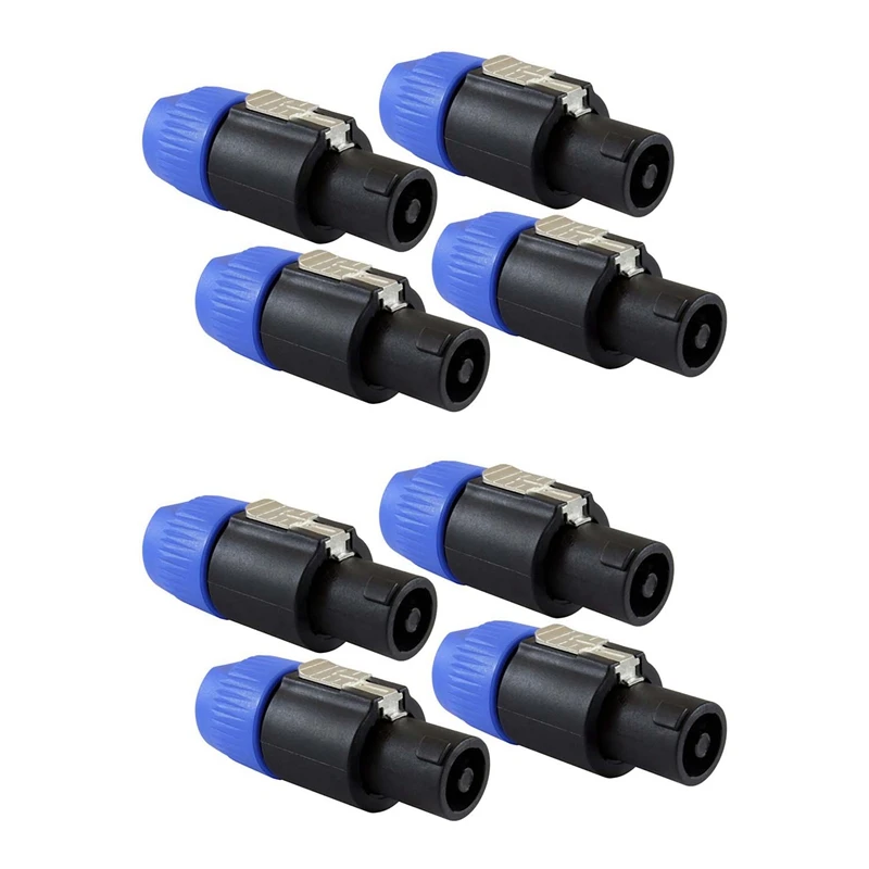 

Speaker Plug Twist Lock 4 Pole Speaker Plug Compatible With Neutrik Speakon NL4FC, NL4FX, NLT4X, NL2FC - 8 PACK