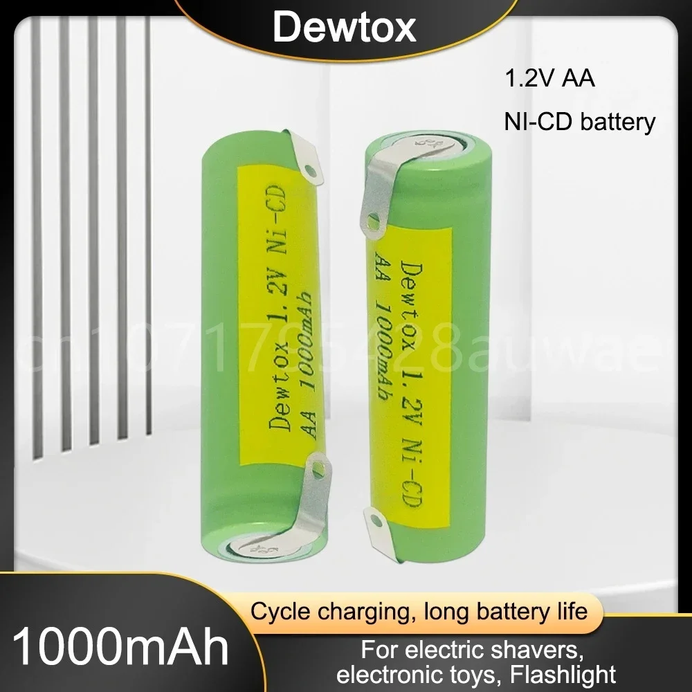 1.2V AA Rechargeable Battery 1000mAh Nickel-cadmium with Solder for Medical Instrument Batteries
