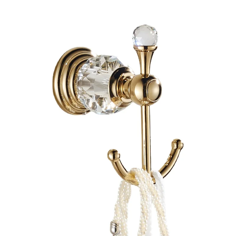 Позолоченный хромированный крючок для пальто и шляпы фурнитура ванной комнаты