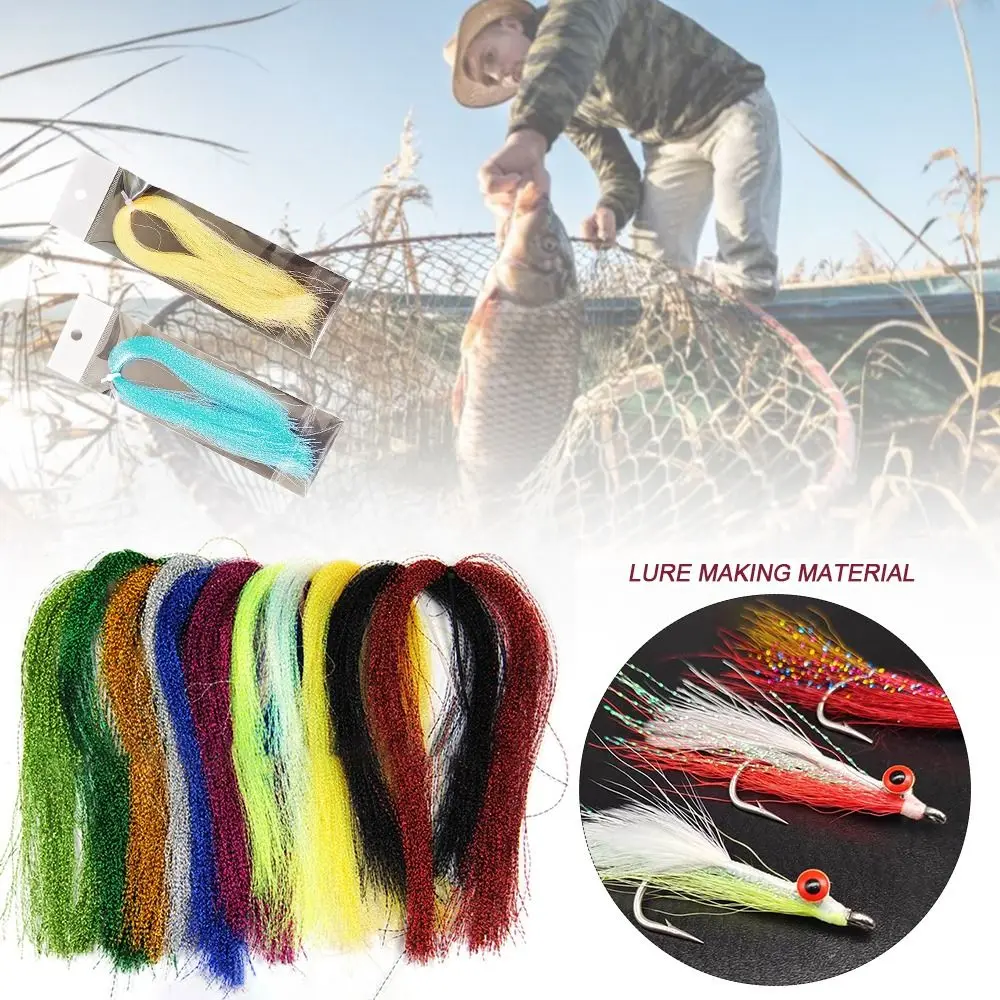 Flash Fly Tying Materials Fishing Tackle Steel Lead Jig Head Hook Holographic Tinsel Squirmy screw Lure Making Material